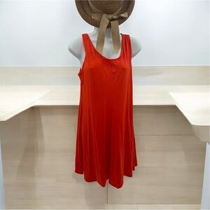 XUNZRLN Orange Sleeveless Swing Dress - Size XL